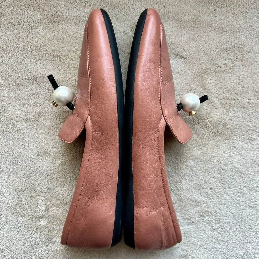 Nicholas Kirkwood Delfi Clay Leather‎ Square Toe Loafer Pearl EU 35.5 US 5.5